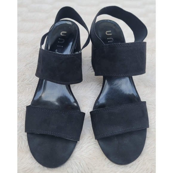 Unisa Audrey Black Block Heel Sandals - Picture 2 of 16